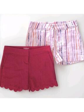 Isaac Mizrahi Scalloped Hem Tailored Shorts Size 4 Lot Of 2 Multicolor